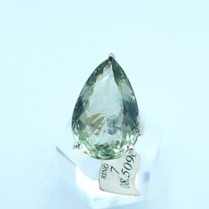 Praisiolite pear shaped statement ring